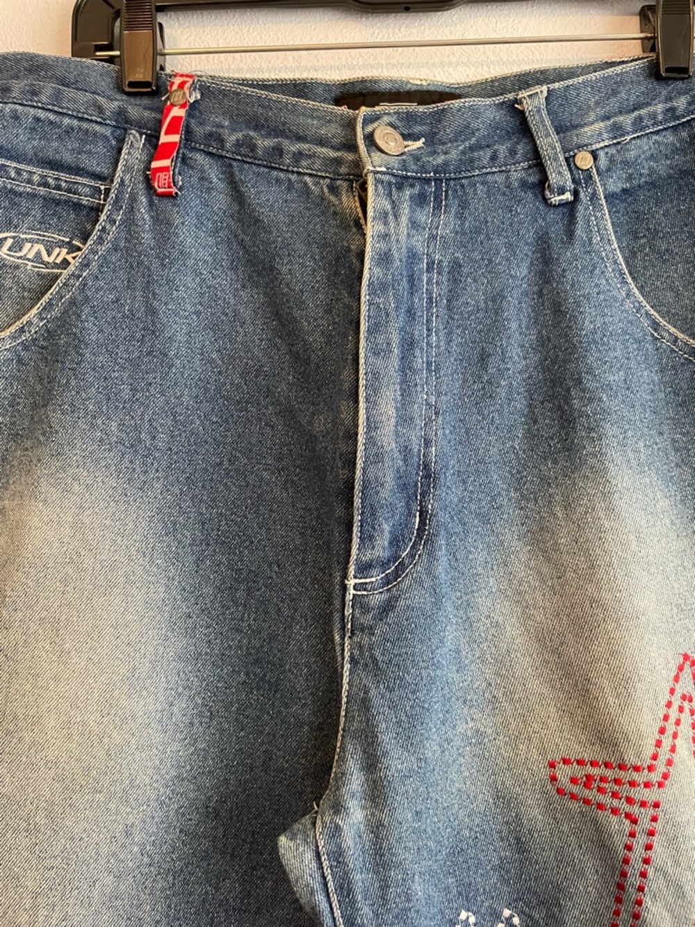 Men's Blue Denim Jean Shorts with Red Rockets Logo - Picture 14 of 14
